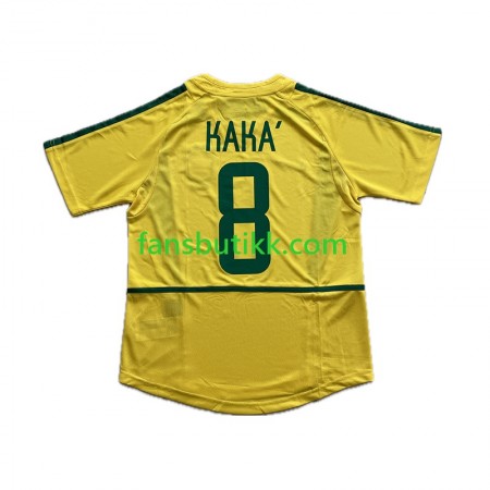 Fotballdrakt Brasil KAKA 8 Retro Hjemmetrøye 2002 Kortermet